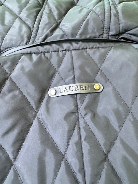 Lauren Ralph Lauren Quilted Hooded Coat — Black Size Small - Picture 7 of 8